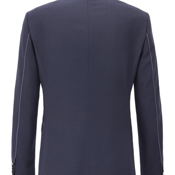Hugo Boss Rawen Topstitch Navy Wool Sportcoat - Picture 3 of 6